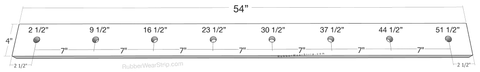 Bolt pattern 54": 2.5 - 9.5 - 16.5