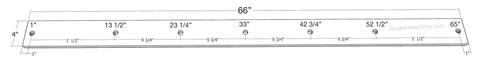 Bolt pattern 66": 1 - 13.5 - 23.25